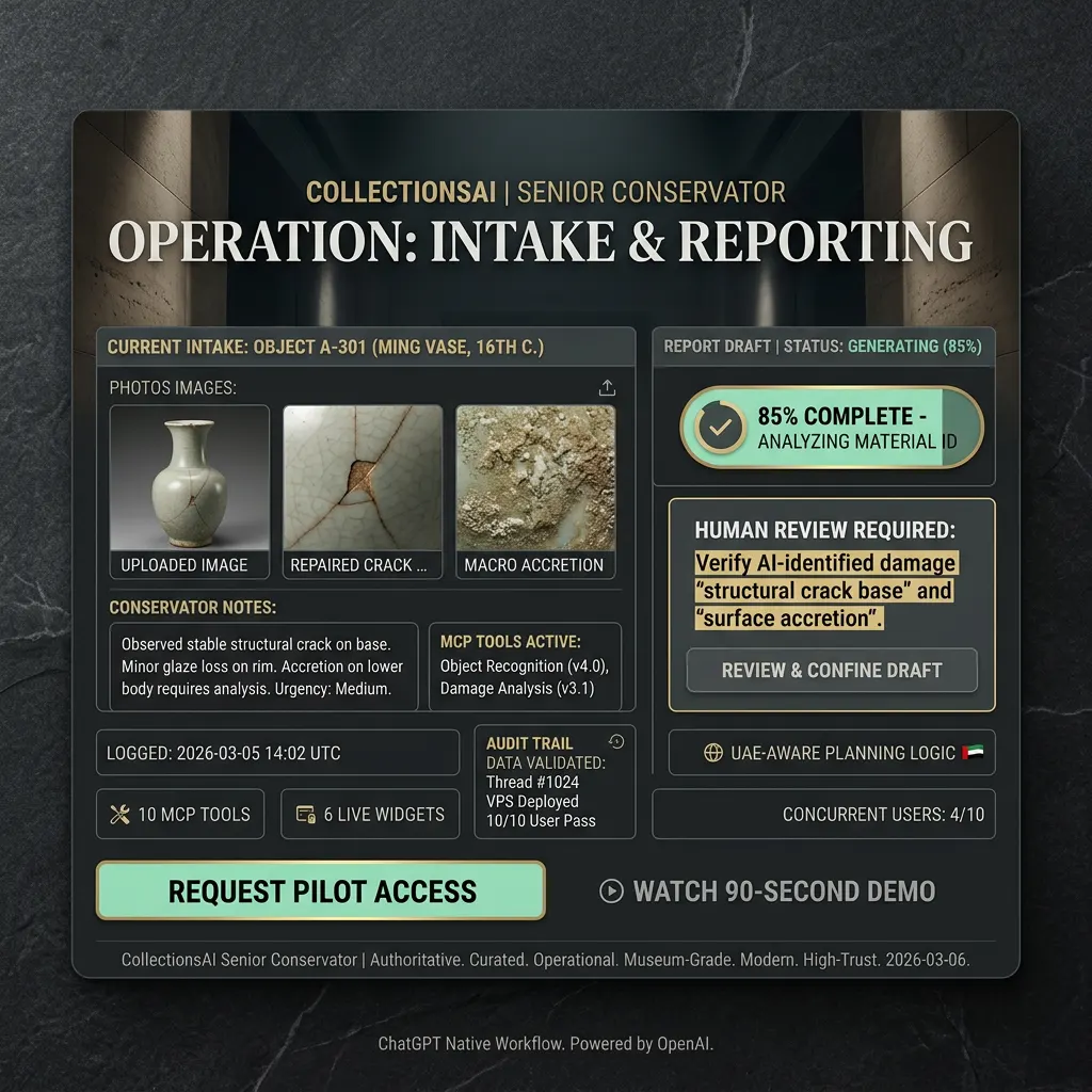 CollectionsAI intake screen for photo-first report creation